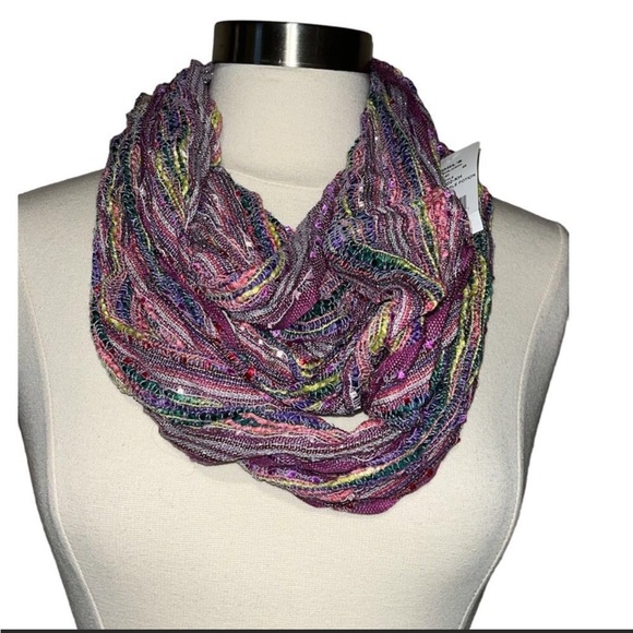 Infinity loop Accessories - Infinity Loop Multi-colored Boho Infinity  Scarf Metallic Threading Purples